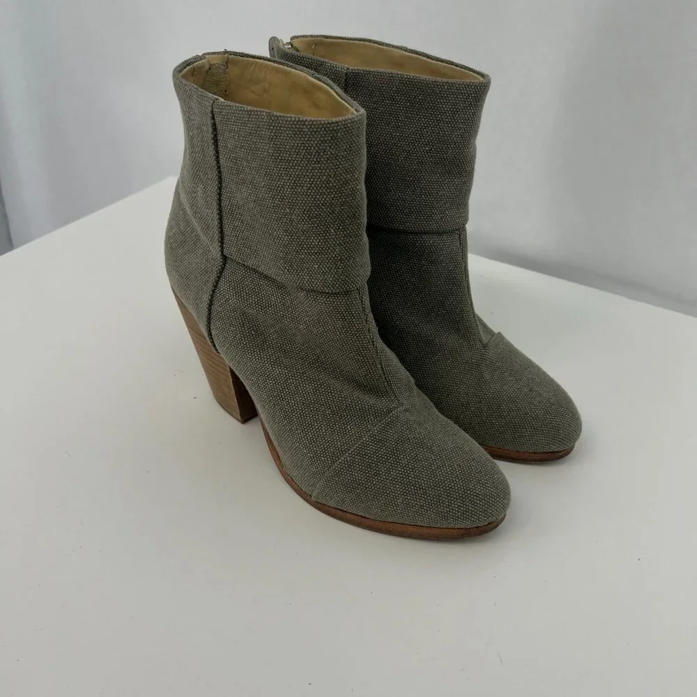 rag & bone Olive Green Canvas Ankle Booties